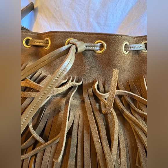 New without Tags Saint Laurent Mini Bucket Bag with Fringe - Picture 6 of 11